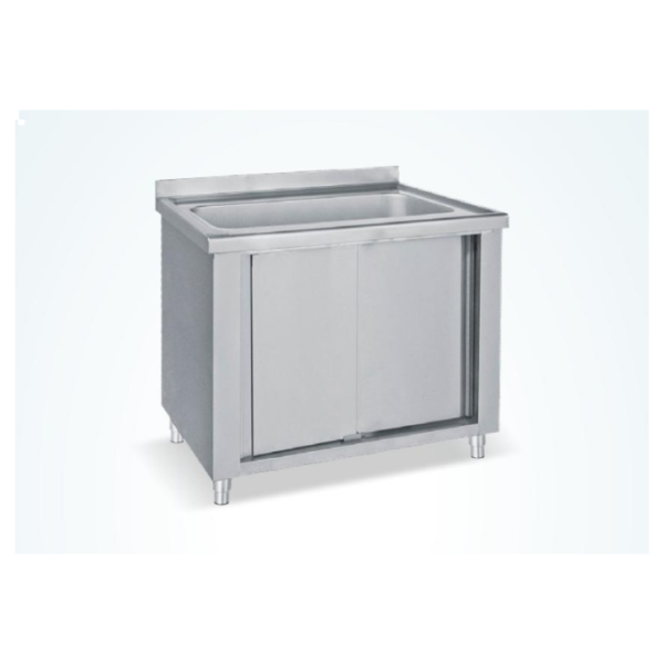 Λάντζα Σκευών κλειστή με 1 γούρνα 120X70X85 εκ BM-LK96120